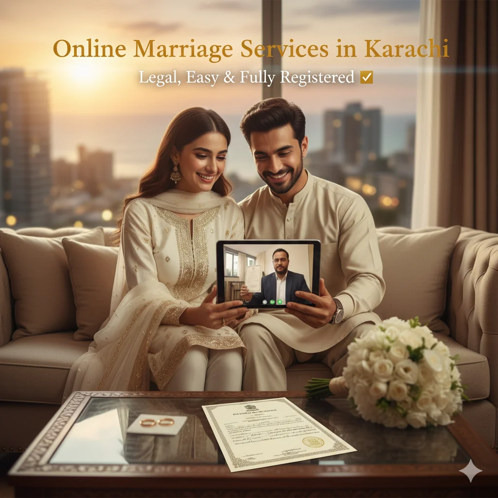 Family law expert assisting couple for online marriage in Karachi