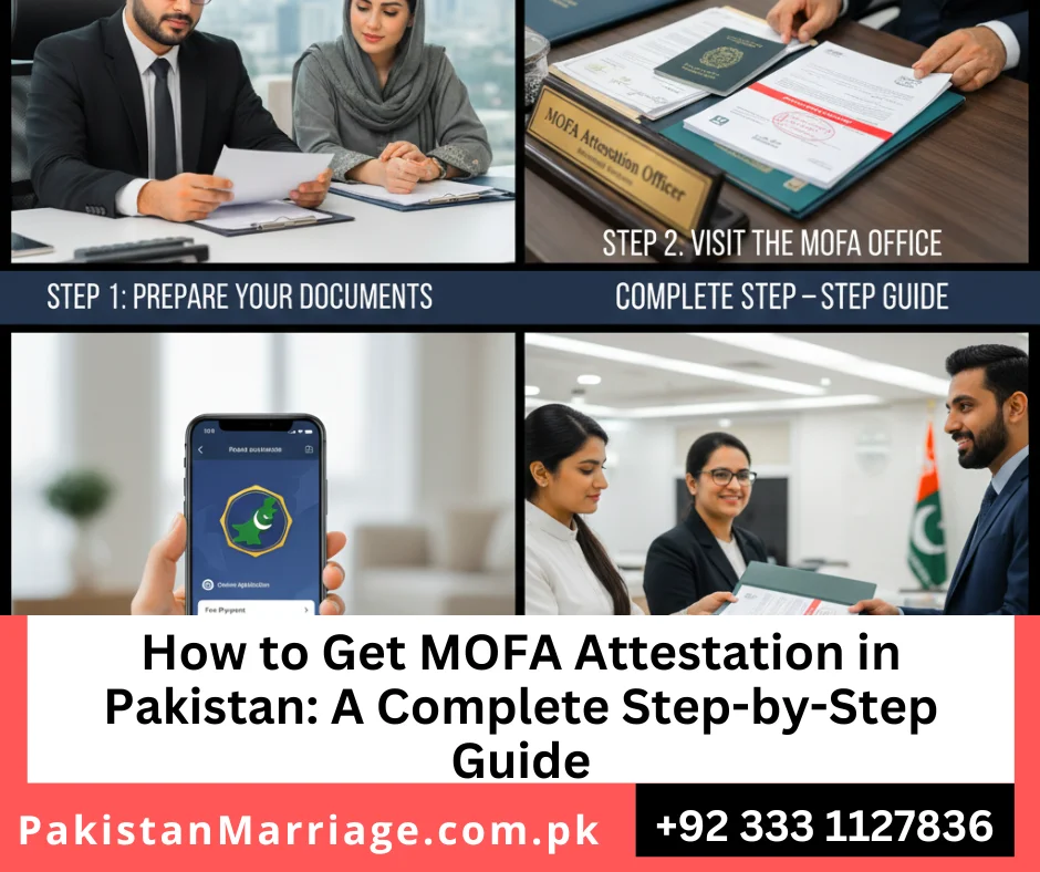 MOFA attestation for marriage certificate Pakistan