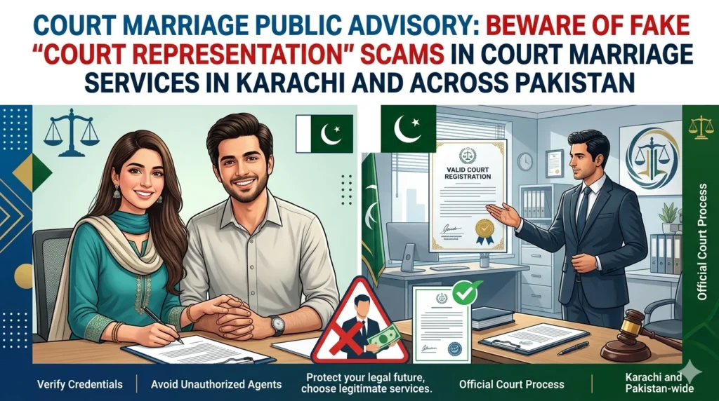court marriage scam alert Pakistan fake legal services warning