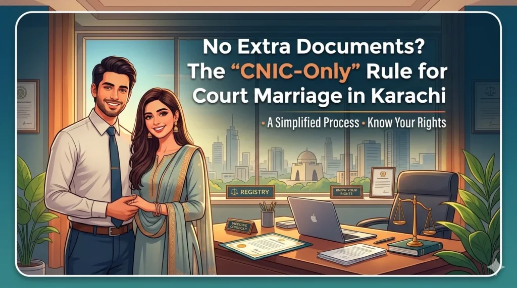 Minimum documents for court marriage in Karachi – CNIC only nikah rule Pakistan
