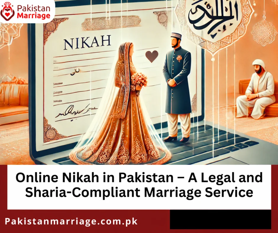 Conceptual illustration of online Nikah arrangements; not an actual certificate or client ceremony.